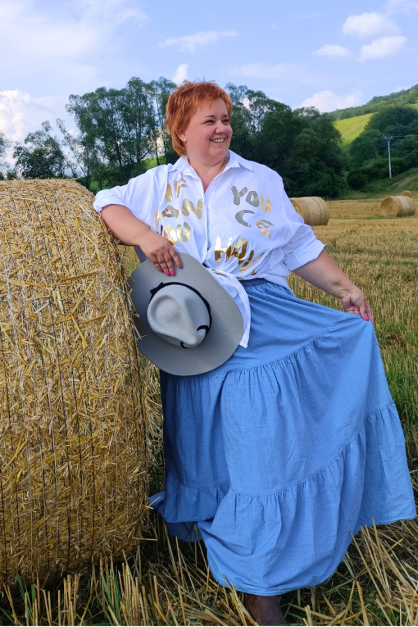 Riflová sukňa na leto pre moletky